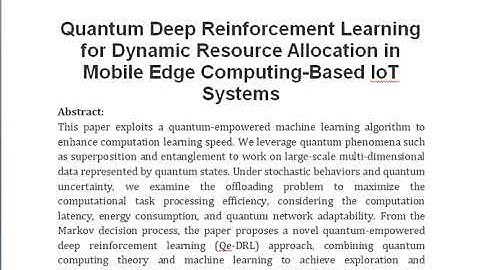 Quantum Deep Reinforcement Learning for Dynamic Resource Allocation in Mobile Edge Computing Based I