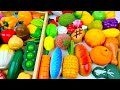 Satisfying Video | Cutting Wooden Fruit and Vegetables ASMR | Mixing Avocado Banana Squishy