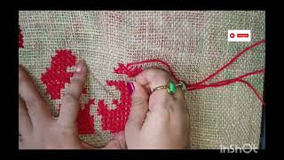 woolen sitting mat design cross stitch /উলের আসন সেলাই ডিজাইন