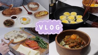 ENG) VLOG | 드라이카레🥘, 차돌박이샐러드, 치아바타 샌드위치 만들고 건강하게 요리해먹는 자취생 브이로그