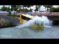 Splashtours bus makes splash amphibus splashbus in river rotterdam netherlands