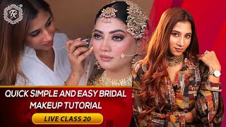 Live Class 20 | Quick Simple and Easy Bridal Makeup tutorial | Long Lasting Makeup  @pkmakeupstudio