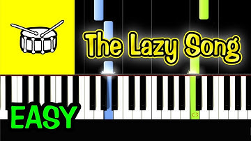 The Lazy Song - Bruno Mars - Piano Tutorial Easy [ONLY Drum] + Free Sheet Music PDF