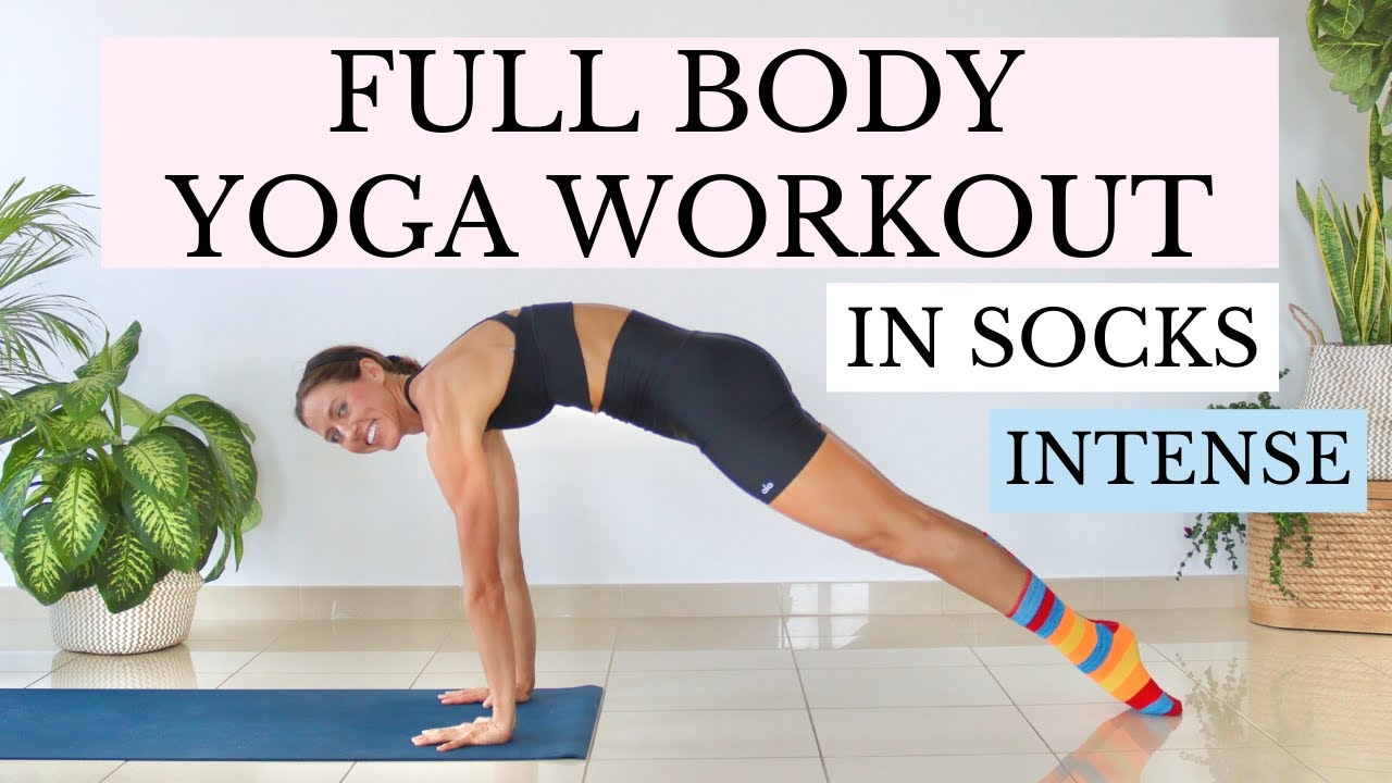 Intense Yoga Practice in SOCKS : Full body STRENGTH and FLEXIBILITY  (Advanced level) 