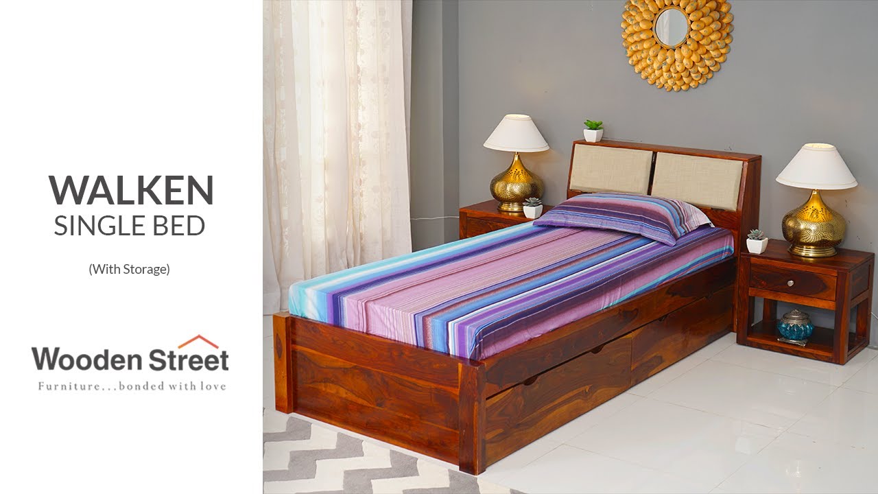 Walken Single Bed With Storage | Modern Single Bed Designs 2023 ...