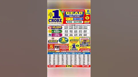 Nagaland lottery result today 8pm  -  19/11/2025 -  morning Nagaland State Lottery Result Pdf