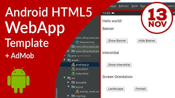 Android HTML5 WebApp example + AdMob banner and interstitial ad integration without Cordova/Phonegap