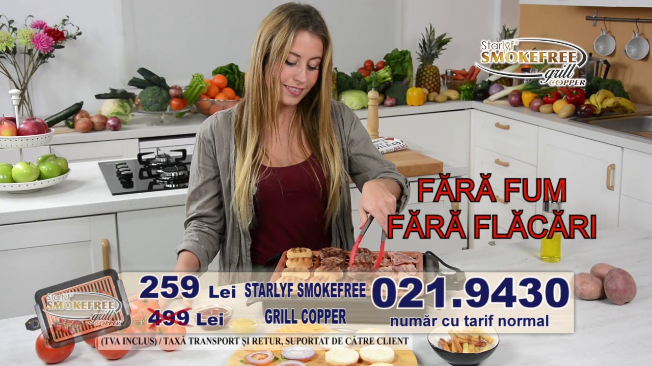 opkald symaskine indsats STARLYF SMOKEFREE GRILL COPPER - extramall.ro - YouTube
