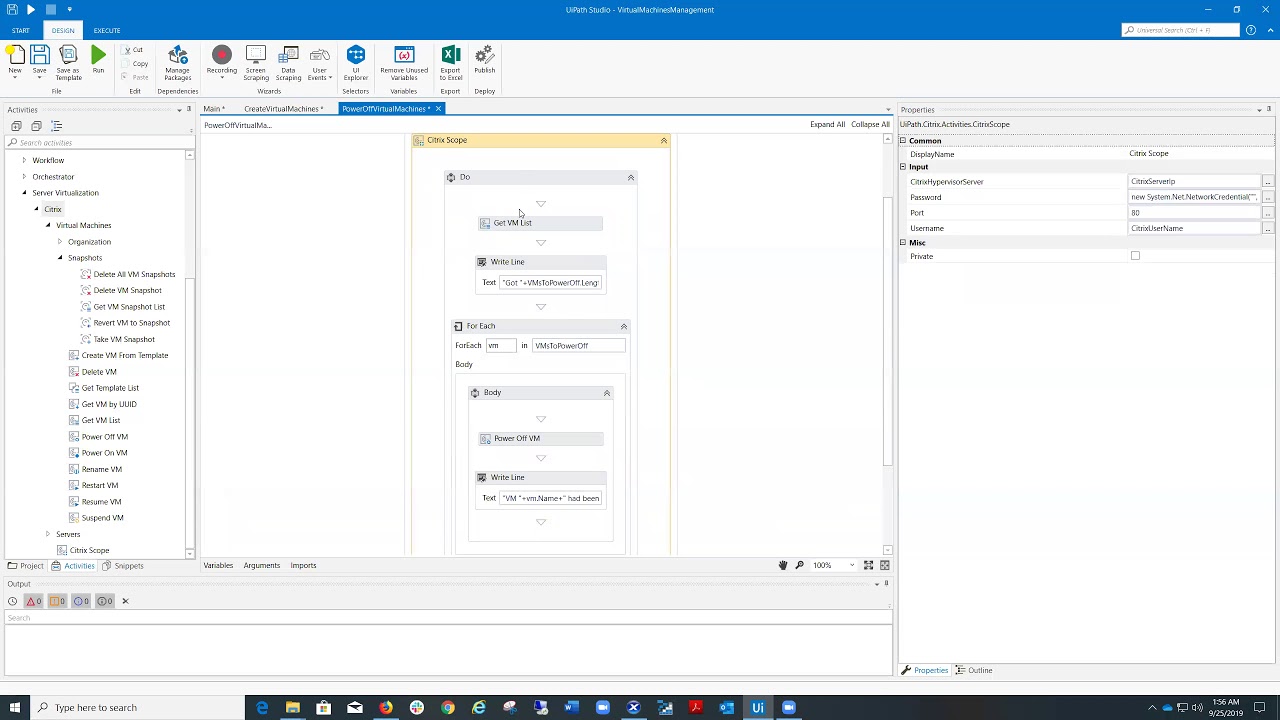 UiPath - IT Automation - Citrix Virtual Machines management - YouTube