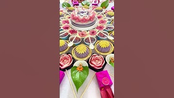 Mâm cúng đầy tháng bé gái tone màu Tím mix Hồng - Đồ cúng Tâm Phúc