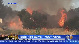 Evacuations Ordered As Apple Fire Burns In Cherry Valley, Threatens Homes Evacuations Ordered As Apple Fire Burns In Cherry Valley, Threatens Homes