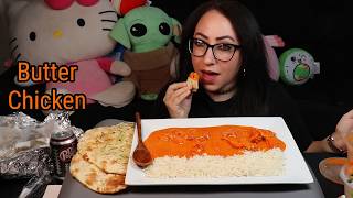 INDIAN FOOD MUKBANG | BUTTER CHICKEN AND GARLIC NAAN