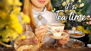 ASMR Peaceful Garden Teatime with You☕ birds singing, flowing water sound screenshot 4