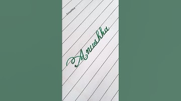 Anushka Name beautiful writing #calligraphy #namewriting #shortvideo #shortsfeed #cursivewriting