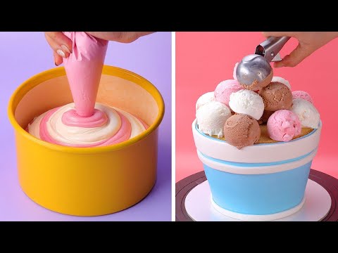 Happy Day With Tasty Cake Recipe | Top Indulgent Colorful Cake Decorating Recipes | So Yummy Cake