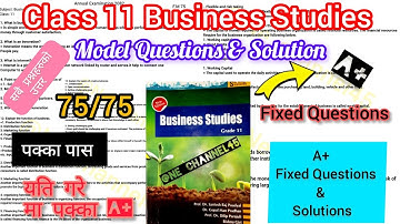 Class 11 Business Studies Model Questions and Solutions 2081/2082/2083 Class 11 Business Studies