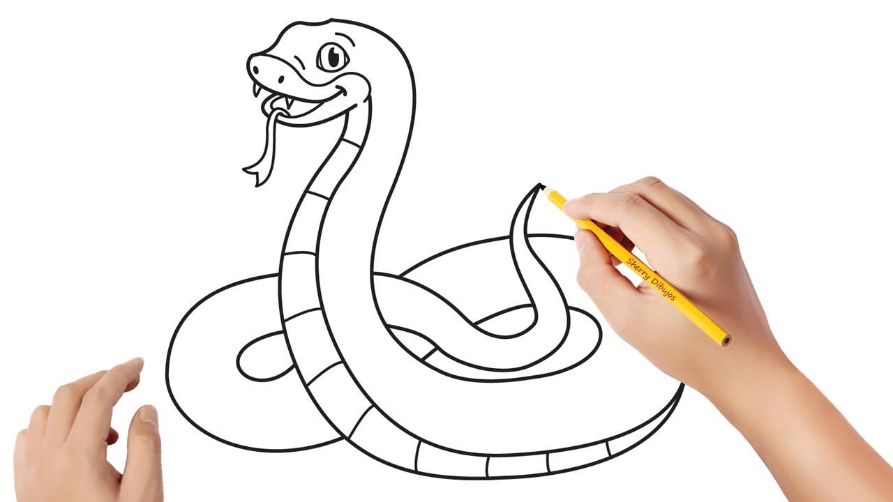 Como dibujar una serpiente | Dibujos sencillos - YouTube