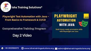 Playwright with Java Day 2 Session on 20th Feb 2026. Pls call/WhatsApp us +91-9133190573 to enroll