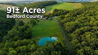 91-Acre Farm for Sale in Bedford County, PA | Pond, Barns & Drone Tour