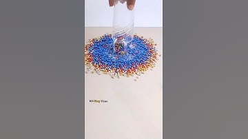 Colourful Pearls Drop from 2 Different Glasses. #asmr #satisfying #reverse #oddlysatisfying #shorts