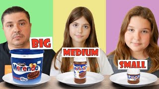 ΜΕΓΑΛΟ vs ΜΕΣΑΙΟ vs ΜΙΚΡΟ CHALLENGE !!! /  BIG vs MEDIUM vs SMALL food  | ARTEMI STAR