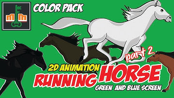 GREEN BLUE SCREEN OF A RUNNING HORSE COLOR PACK PART 2
