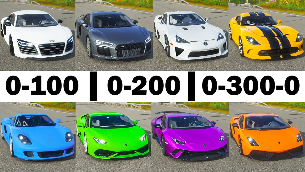FH4 Acceleration Battle V10 Cars! | R8 V10, LFA, Carrera GT, Performanté, Huracán, Gallardo & Viper!