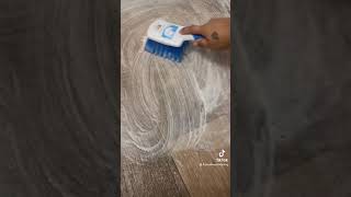 ASMR floor scrub with brush