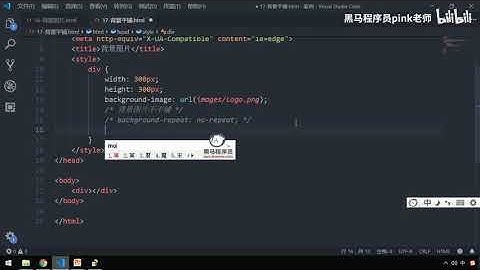 黑马Pink前端HTML+CSS教程：P117   25 背景平铺