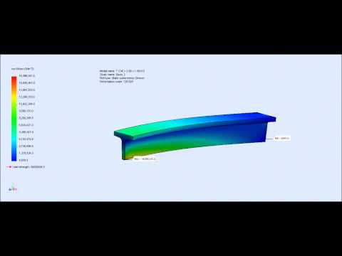 SolidWorks 2011, Simulation,, Stress Analysis on a Simple T Beam