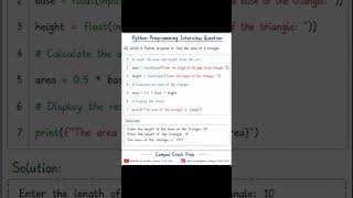 Python Programming Interview Questions #placement2026 #tcsnqt2026 #campuscrackprep