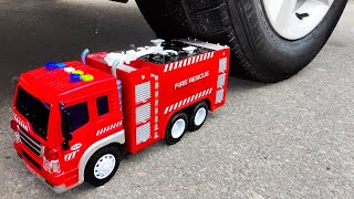 😱 Experiment: Wheel Car VS  Fire Truck Car Toy. Crushing Crunchy &amp; Soft Things by Car!