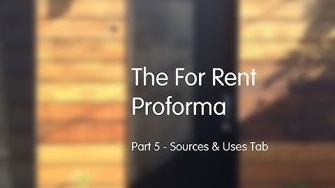 Architect As Developer - The For Rent Proforma - Part 5