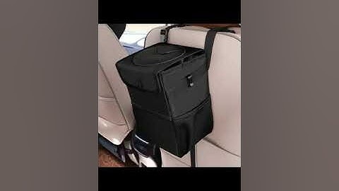 Car Trash Bag Automotive Garbage Can with Lid, Foldable Vehicle Trash Bin Contain #shorts