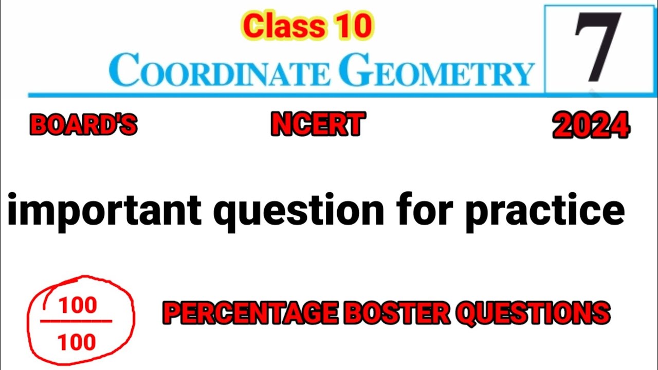 Coordinate geometry chapter 7 class 10 introduction Part 2 important ...