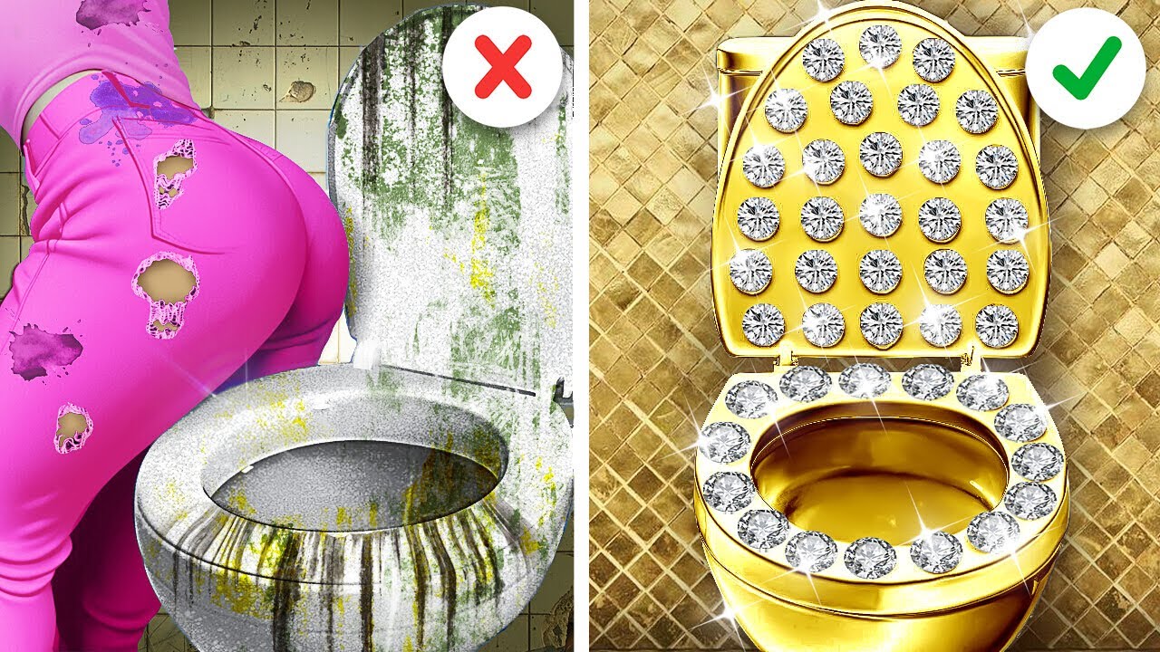 Cheap vs Expensive Toilet Gadgets! Best Parenting Hacks in Bathroom By ...