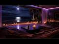 Cozy Jazz Music 🌙 4 Hours Moonlit Ocean View Ambience for Relaxing