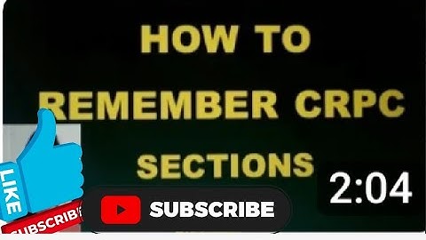 HOW TO REMEMBER CRPC  SECTIONS//CRPC IN SHORT.