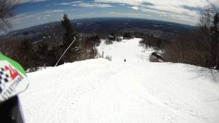 03/27/13 The Big Man with Stratton Jimmy skiing Upper Downeaster.
