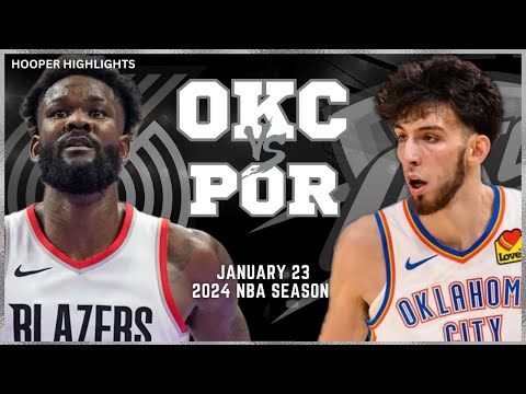 Oklahoma City Thunder vs Portland Trail Blazers Full Game Highlights | Jan 23 | 2024 NBA Season