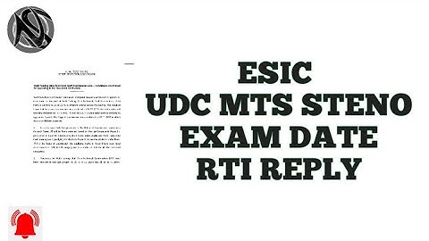 ESIC UDC MTS STENO EXAM DATE RTI REPLY |