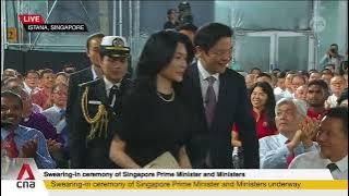 Deputy Prime Minister Lawrence Wong and wife Loo Tze Lui arrive! | Swearing-in Ceremony 2024