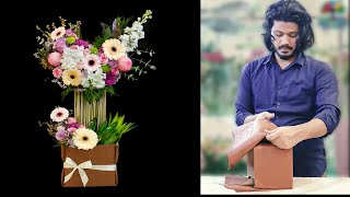 How To Make Leather Box For Flower Arrangements, bouquet making ideas, how to make flower bouquet