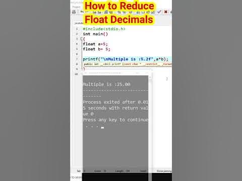 how to 🧐reduce decimals of float in c #shorts #c program - YouTube
