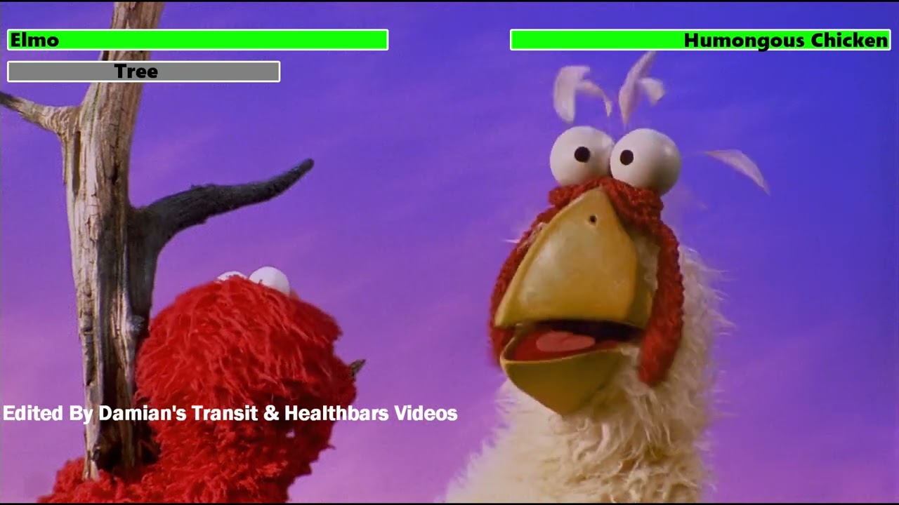 Elmo vs. Humongous Chicken with healthbars - YouTube