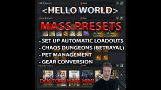 Hello World, a guide for Mass Presets and Loadouts in Lost Ark