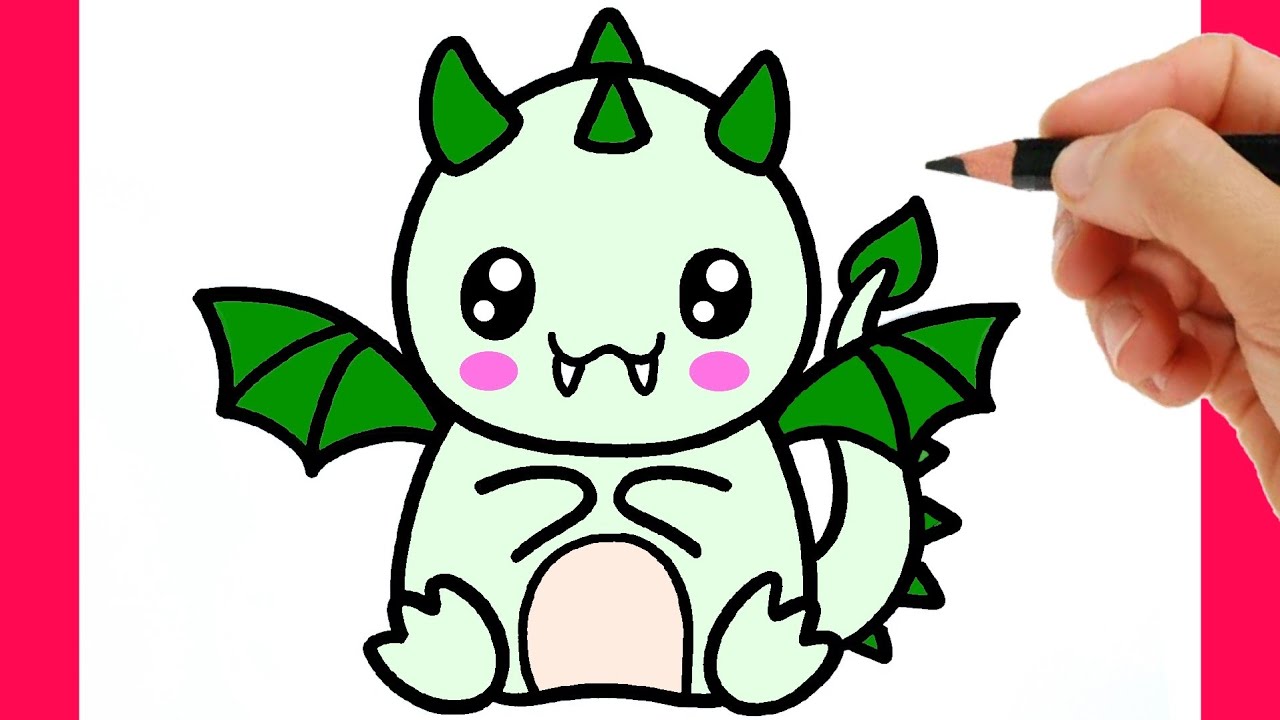 easy cute dragon drawing - Clip Art Library