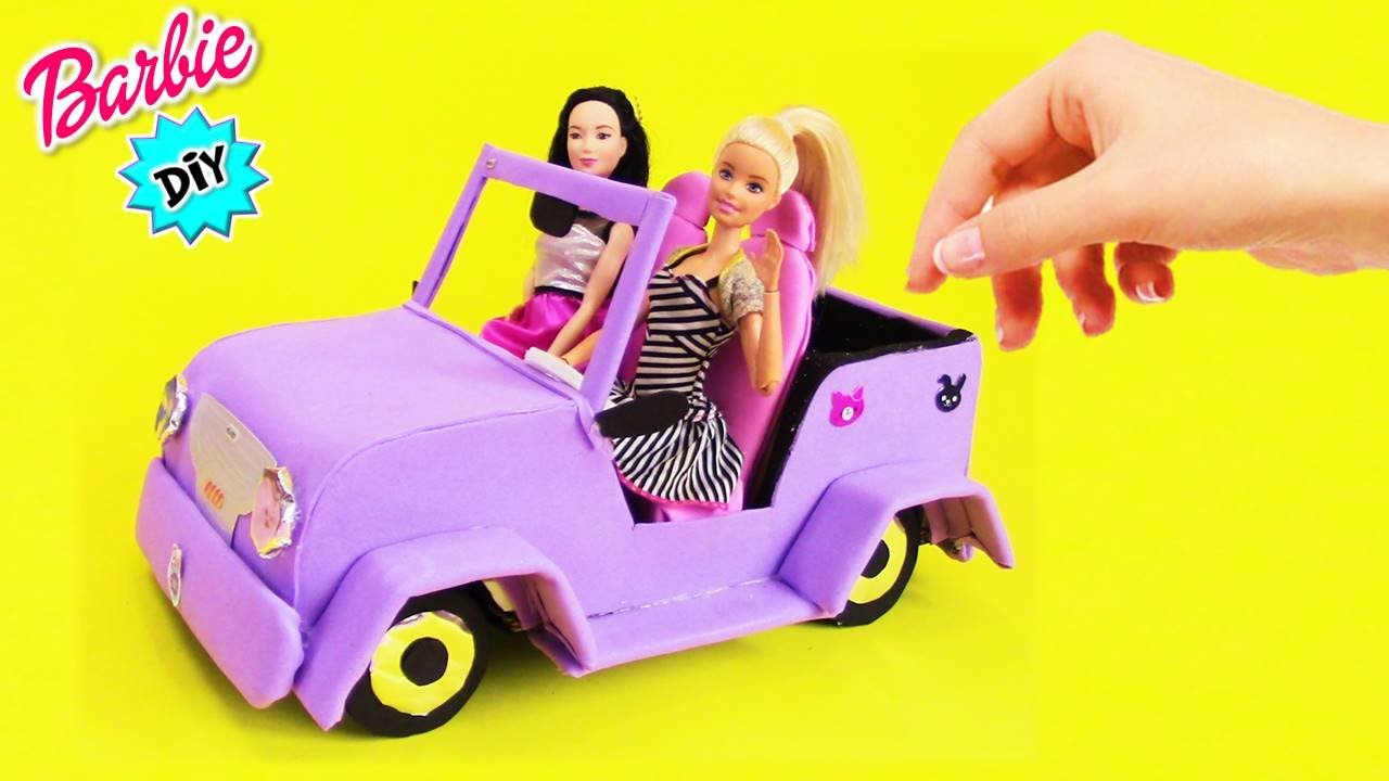 Contra la voluntad Orgullo nada Como hacer AUTO / COCHE para MUÑECAS Barbie RECICLANDO CARTÓN! MANUALIDADES  PARA MUÑECAS - YouTube