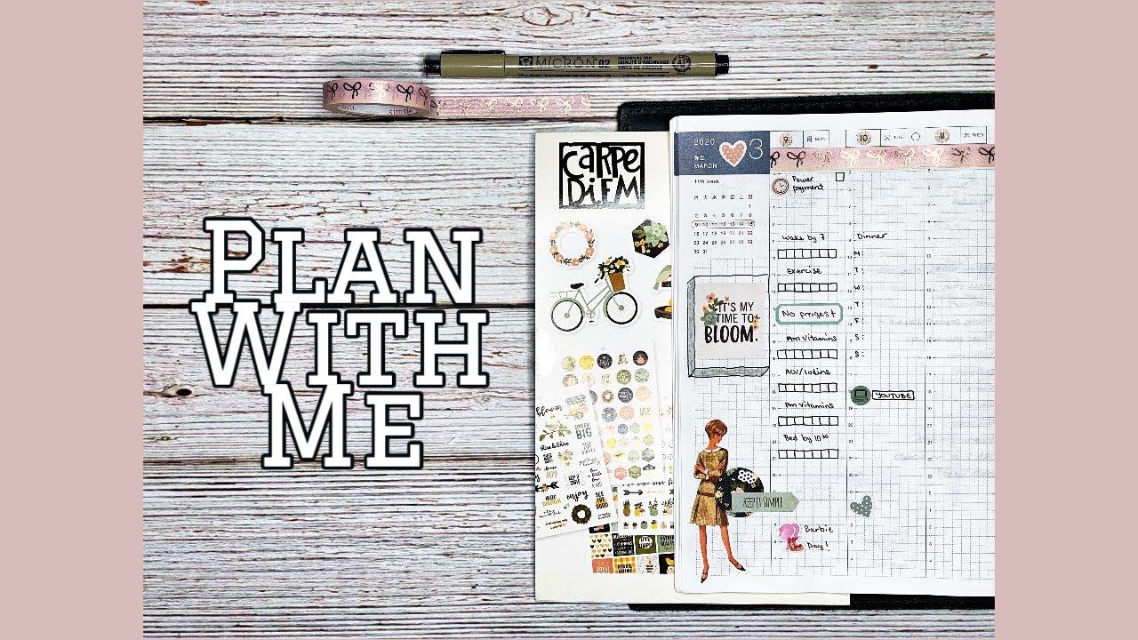 Plan With Me | Hobonichi Cousin | 3/9-3/15 | The Reset Girl & Carpe Diem Stickers