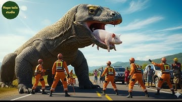Heroic Rescue Team Saves Three Innocent Piglets from a Giant Komodo Dragon Attack | HopeTails Studio